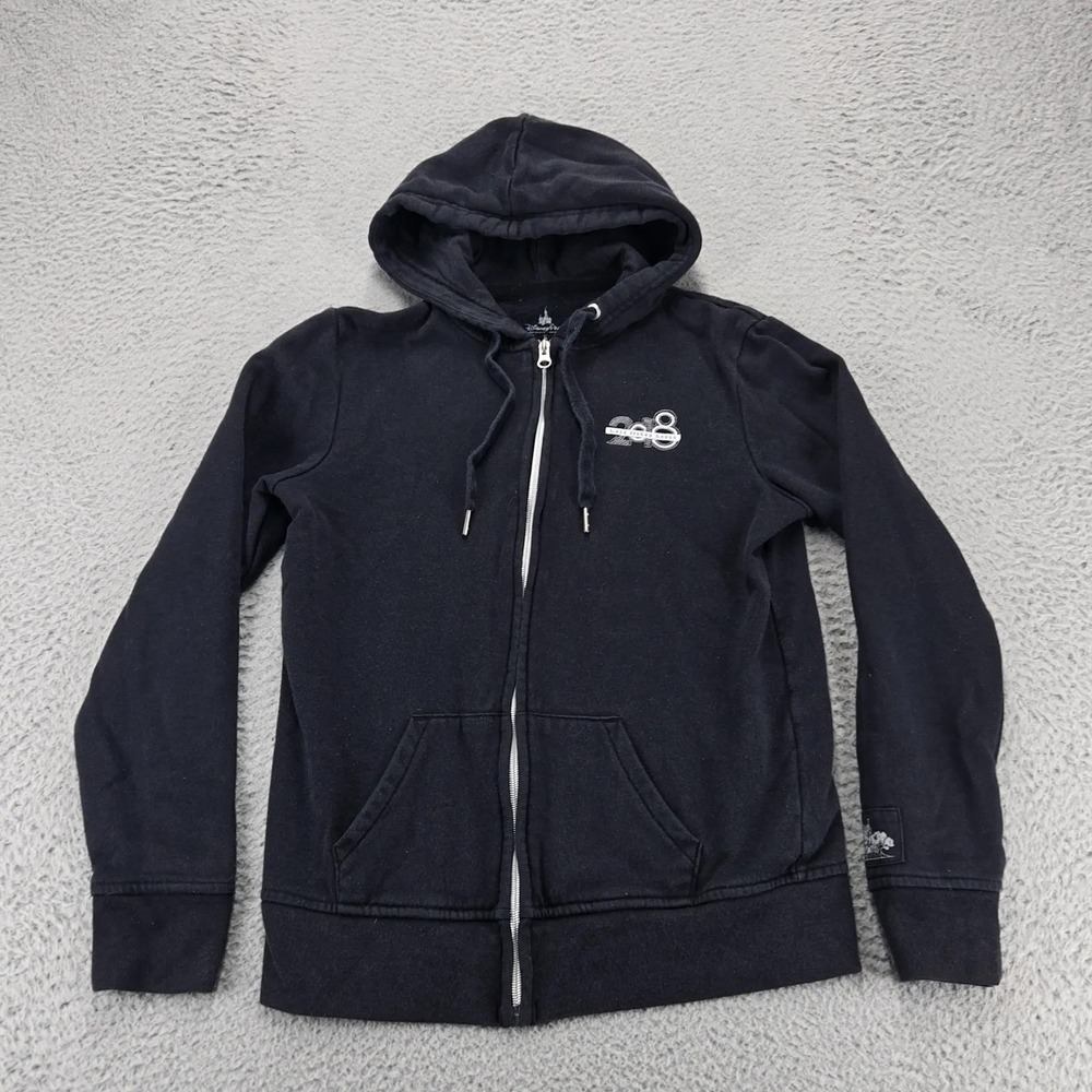 Disney Zip Hoodie Mens S Black Walt Disney World 2018 Graphic Sweatshirt